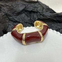  retro enamel Irregular wave bamboo opening bangle high