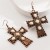 occidental style retro wind earrings turquoise drop cross temperament exaggerating ear stud Earring