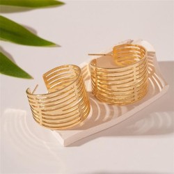 occidental style Metal wind multilayer circle geometry silver ear stud fashion..
