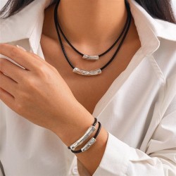 occidental style retro Nation pendant short style Collar woman  brief Double l..