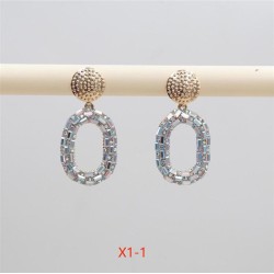 occidental style personality fully-jewelled earrings creative chain shape diam..
