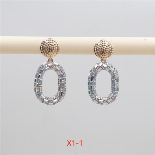 occidental style personality fully-jewelled earrings creative chain shape diamond color ear stud fashion Earr