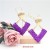 occidental style personality fully-jewelled zircon earrings creative rhombus four shape embed zircon c