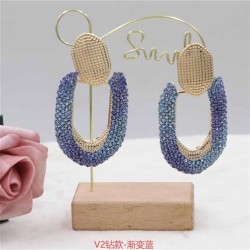 occidental style personality geometry color fully-jewelled earringsV high diam..
