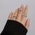 occidental style geometry Metal wind ring set  Irregular surface opening retroRi