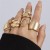 occidental style geometry Metal wind ring set  Irregular surface opening retroRi