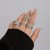 occidental style geometry Metal wind ring set  Irregular surface opening retroRi