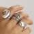 occidental style geometry Metal wind ring set  Irregular surface opening retroRi