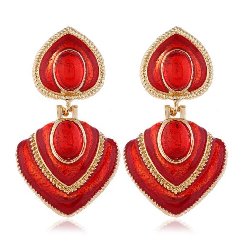 occidental style fashion atmospheric diamond multicolor pendant color heart-shaped earrings