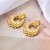 retro Metal wind geometry Modeling drop Ear clip woman fashion Round drop earrings