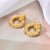 retro Metal wind geometry Modeling drop Ear clip woman fashion Round drop earrings