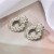 retro Metal wind geometry Modeling drop Ear clip woman fashion Round drop earrings