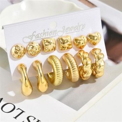  set occidental style wind gold retro circle personality exaggerating geometry..