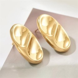 occidental style wind gold thick Oval ear stud woman fashion earrings