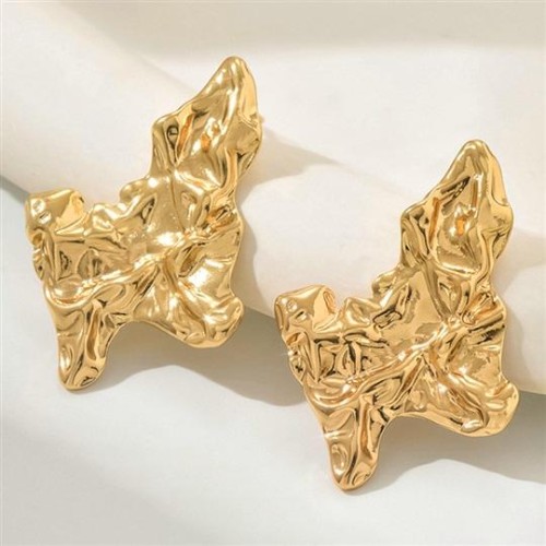 ( Gold)occidental style retro geometry Metal ear stud woman fashion punk Irregular earrings