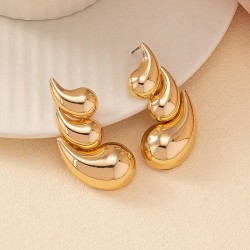 color retention  occidental styleI wind three layer drop earrings woman person..