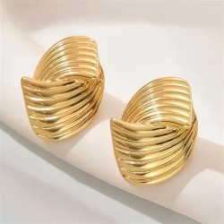 occidental styleins samll gold ear stud woman fashion personality Stripe earri..
