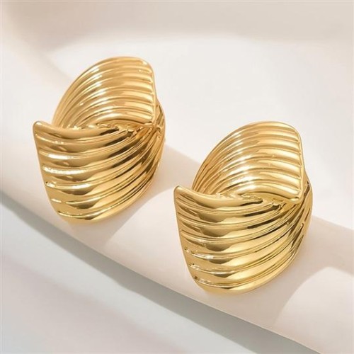 occidental styleins samll gold ear stud woman fashion personality Stripe earrings