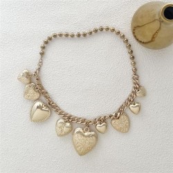  punk retro wind more three-dimensional love pendant chain necklace  brief Str..
