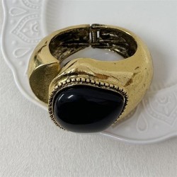 occidental style wind retro stone black geometry gem bangle high opening woman