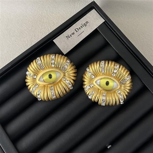 occidental style samll retro diamond eyes earrings unique personality ear stud medium Earring