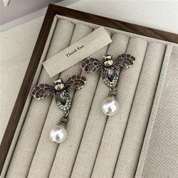 za occidental style fashion retro Alloy diamond samll animal earring Pearl ins..