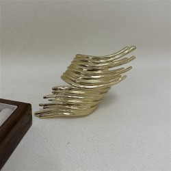 occidental style Metal wave opening bangle woman samll high width