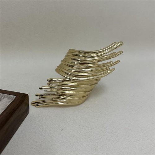 occidental style Metal wave opening bangle woman samll high width