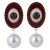 occidental style fashion same style eyes retro palace wind big Pearl diamond earrings Oval enamel Earring