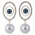occidental style fashion same style eyes retro palace wind big Pearl diamond earrings Oval enamel Earring
