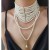 occidental style retro handmade multilayer Pearl drop tassel necklace Ladies wind te