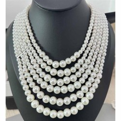 occidental style high multilayer Pearl necklace temperament Ladies wind chain ..
