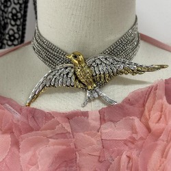 occidental style exaggerating high multilayer fully-jewelled chain necklace sa..