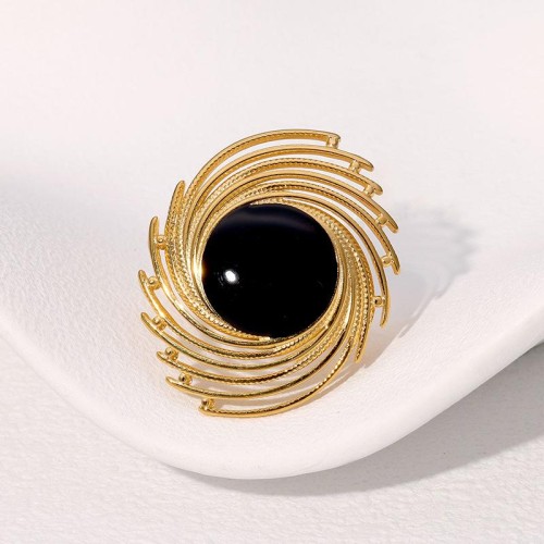 ( black)occidental style retro fashion temperament geometry enamel color high personality stainless steel ring