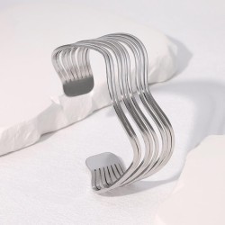 occidental style geometry brief windins high stainless steel bangle woman
