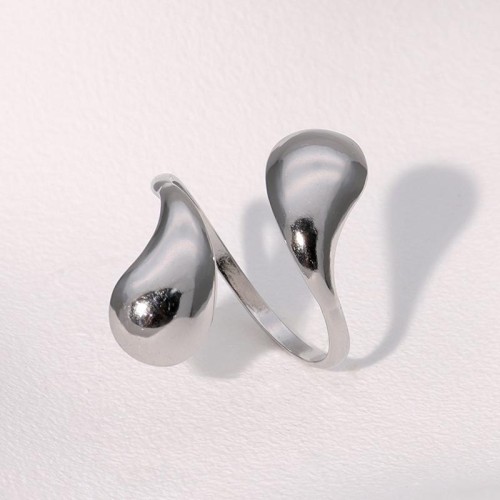 occidental style brief fashion wind surface drop personality high gilded stainless steel ring