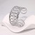 occidental style geometry hollow brief windins stainless steel bangle woman