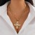 occidental style  ins wind cross Alloy pendant clavicle chain  personality mosaic Pearl cha