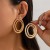 occidental style  fashion hollow Double cirque Alloy ear stud  brief IrregularEarring set