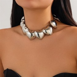 occidental style  wind surface Peach heart splice necklace  punk Metalecklace