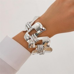 occidental style  punk geometry hollow width bracelet  fashion Irregular splic..