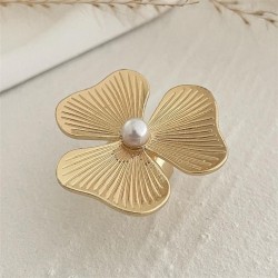 occidental style  fashion Irregular Alloyrings set ins wind Pearl flowers ring