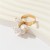 occidental style  wind hollow Round Alloy ring  mosaic Pearl flowersring set