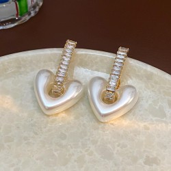  zircon love pendant earrings temperament brief all-Purpose ear stud woman hig..