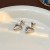 high Metal wind Double love earrings heart-shaped samll ear stud temperament all-Purpose Earring