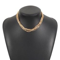  twisted three color necklace  brief temperament samll multilayer chain