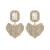 fashion fully-jewelled geometry love Alloy earring super temperament all-Purpose day woman style