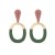 lady Bohemia retro hollow Round splice color Metal ear stud Earring