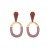 lady Bohemia retro hollow Round splice color Metal ear stud Earring