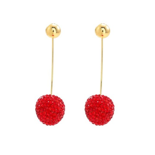  small fresh fully-jewelled cherry earring brief temperament lady all-Purpose earring